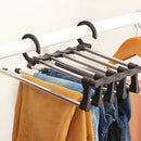 1Pc 5 Tier Portable Clothes Hanger Pants Racks Trousers Storage Drying Hang FT