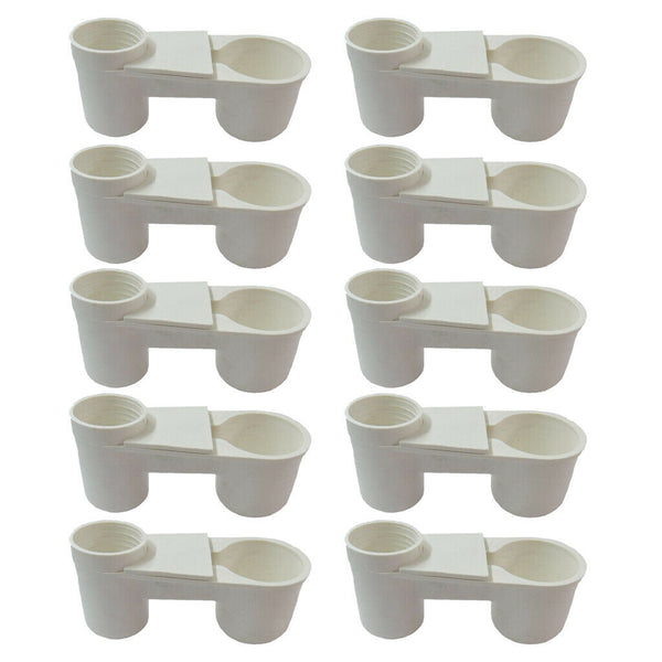 10pcs Automatic Bird Drinker Cups Pigeon Water Bottle Feeder for Cage White