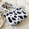 Fashion Cow Print Shoulder Bag Women Plush Totes Large Capacity Handbag (A)