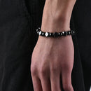 Magnetic Hematite Black Beads Stretch Health Care Bracelet Men Bangles Jewe BX