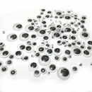 700 X 4-12mm WIBBLY WOBBLY GOOGLY EYES. CRAFTS, STICK ON STICKERS SELF ADHESIVE