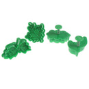 4Pcs/set Leaf Shape Plastic Cookie Cutters DIY Fondant Cake Biscuit Mold Bak BX