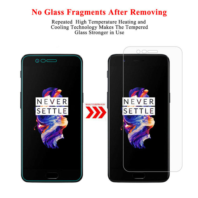 2pcs 9H Premium Clear Tempered Glass Screen Protector Guard Film For One Plus 5T