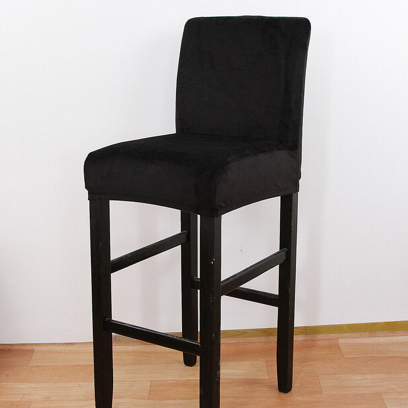4 Pieces Velvet Short Dining Chair with Low Back Seat Cover Bar