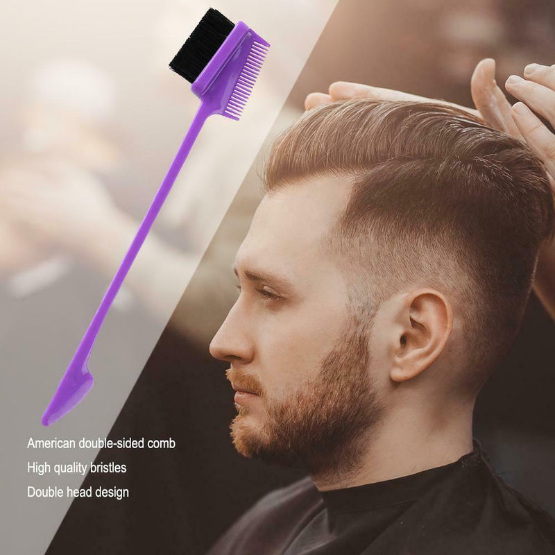 Double Sided Edge Comb Beauty Hair Styling Salon Hairdressing Tool (Purple) A