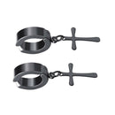 2 Pairs Of 361L Stainless Steel Non-piercing Clip On Earrings Cross Drop Earring