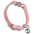 Heart charm and bell cat collar safety elastic adjustable with soft velvet  J3R5