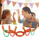 2pcs Inflatable Reindeer Antlers Hat Christmas Toss Toys with 12x Rings Kit