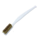 6.9-inch Plastic Handle Brass Bristle Wire Brush - White (5 Pieces)