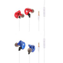 In Ear Sports Earphone With Microphone Stereo Bass Sound Headsets Earbuds Red