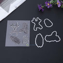 4Pcs Silicone Rubber Stamp + Cutting Dies Stencil Frame Scrapbook Christmas Card