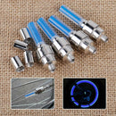 4pcs Wheel Tyre Tire Light Valve Stem Cap Lamp Blue Motorcycle Bike Car Bicycle