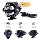 2Pcs U5 125W 3000LM Waterproof Motorcycle LED Headlight High Power Spot Li Gw Bj