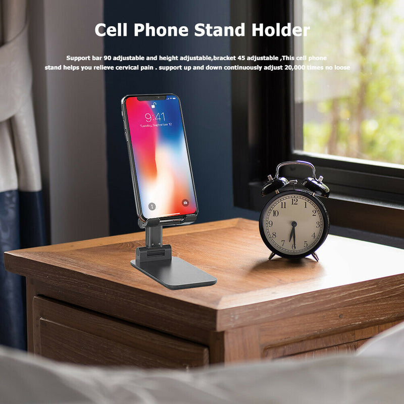 Folding Cell Phone Stand Height Adjustable Aluminum Alloy Desk Table Holder