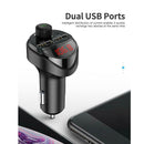 Bluetooth Car Kit MP3 FM Transmitter Music Dual USB Phone Charger Black