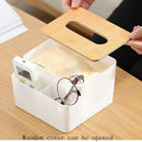 Bamboo Multifunctional Tissue Holder Cover Tissue Holder Napkin Paper Makeup
