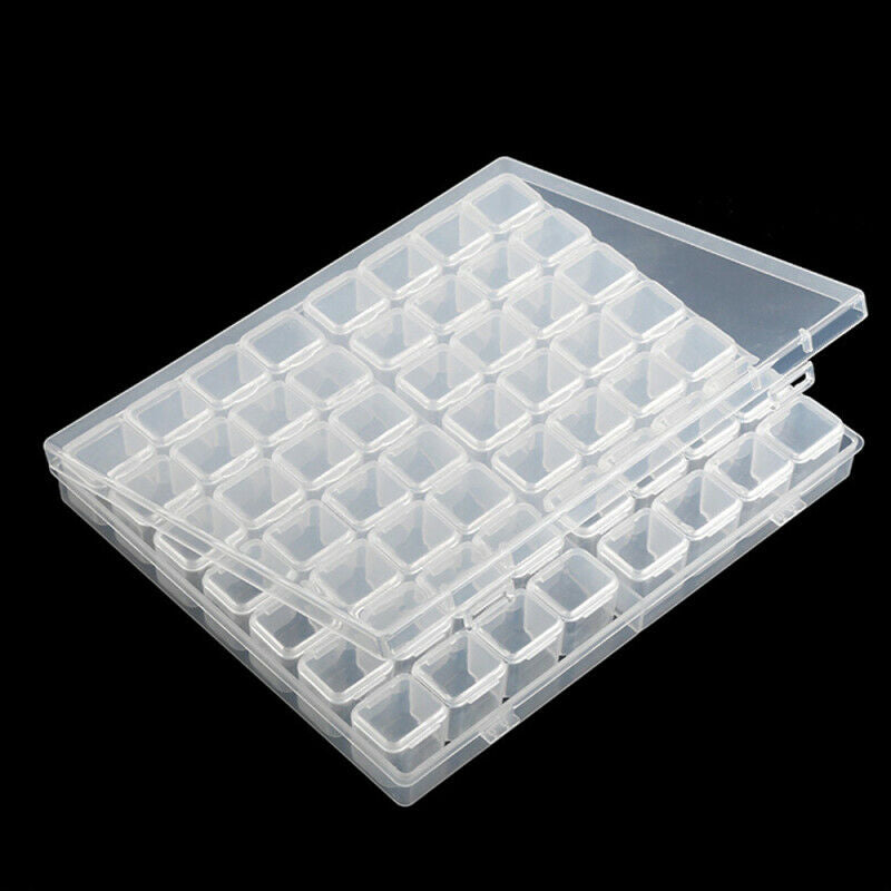 56 Compartments Jewelry Storage Box Nail Art Rhinestone Organizer Container Case