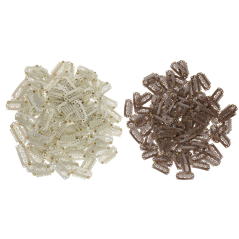 200pcs 28mm Metal Snap Clips for Hair Extensions Clip-on Wigs Weft Hairpiece