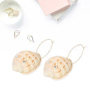Rhinestone Conch Dangle Ear Hoop Women Drop Earrings Beach Jewelry Gift