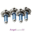 55/60W 4x H4 12V Car Super white Xenon Halogen Light Bulb Headlight Lamp Blue