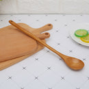 Long Spoons Wooden1 Pieces Korean Style 13 inches Natural Wood Long Handle Round