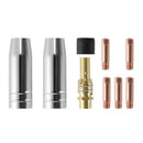 9Pcs/Set 15Ak Mig/Mag Welding Nozzle Contact Tips 0.8X25Mm M6 Gas Connector