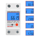 Single Phase Digital LCD Kwh Wattmeter Power Consumption Electric Din Rail 230V