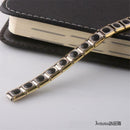 Couple Germanium Titanium Steel Elastic Bracelet Stretch Bracelet Bangle Fo T3K4