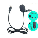 Type-C USB Lavalier Lapel Microphone Clip-on Mic Mobile Phone Universal Black