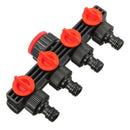 4 Way Pipe Water Tap Splitter Valve Divide Water Controller Watering Equ ZWS