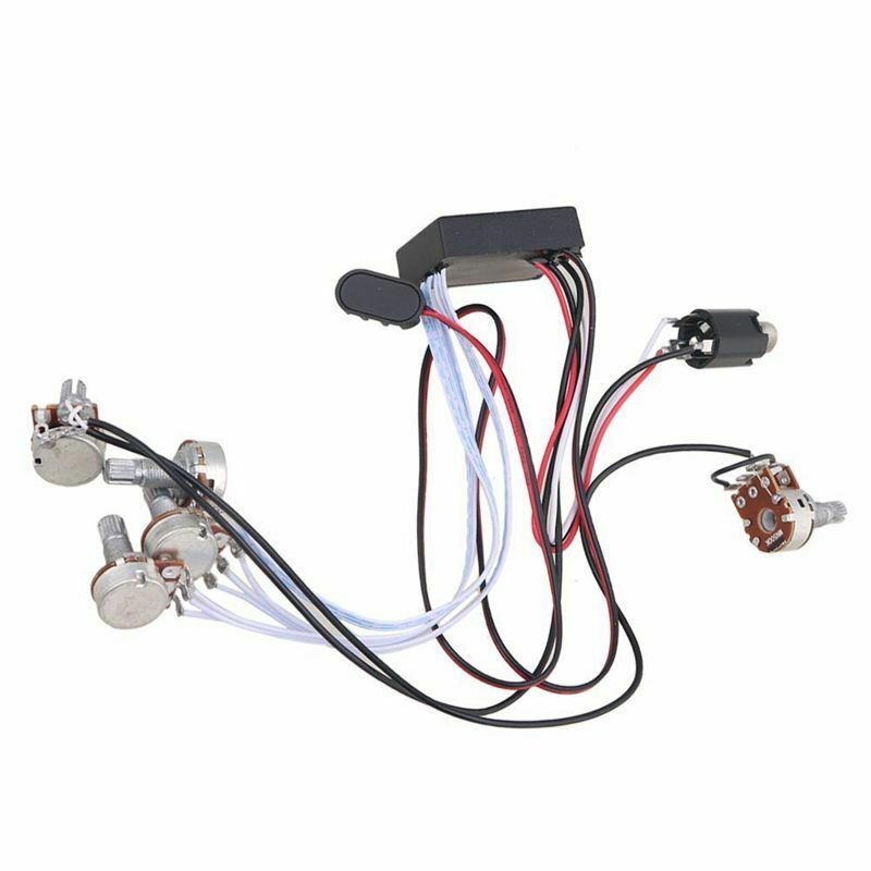 Preamp 3 Band Equalizer EQ Harness Guitar Bass Tone Control System for Acti