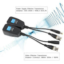 2 x CCTV Coax BNC Video Power Balun Transceiver to CAT5e 6 RJ45 Connector QSH