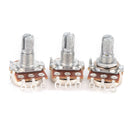 3 pcs A250k Guitar Potentiometer Split Shaft Pots Audio Tone Switch Controlã€NME