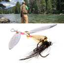 Metal Fishing Lure Sequins Spinner Spoon Baits Feather Fishhook Tackle 7.8cm 11g