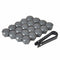 20pcs Car Wheel Nut Bolt Center Cover Gray 17mm Caps + 1x Clip for VW Audi EVU