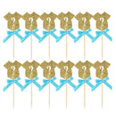 24pcs Glitter Clothes Cupcake Toppers Baby Shower Birthday Party Food Decor