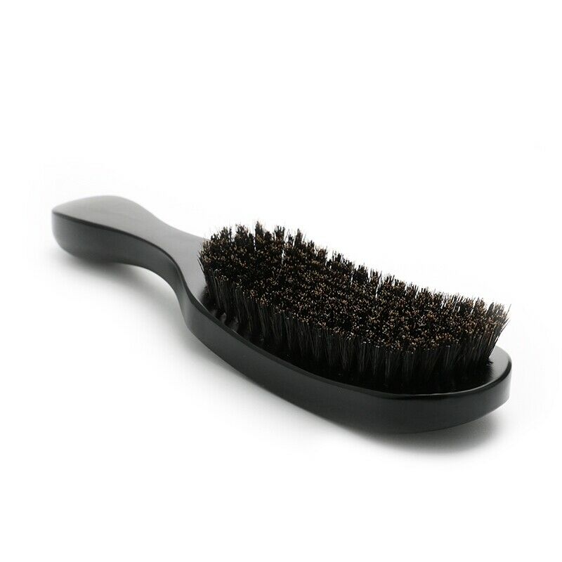 Long Curved Handle Beard Brush Men'S Pig Hair Wooden Shaving Brush Shaving  E8S7