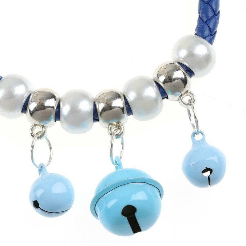 Cartoon Pet Dog Cat Collar Adjustable PU Rope Necktie Necklace with Bells