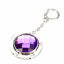 Round Rhinestone Purse Handbag Hanger Hook Folding Hanger Holder w/ Keychai B5L2