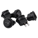5Pcs SPST Black Button On/Off Round Rocker Switch AC 6A/250V 10A/125V P5T8