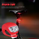 Waterproof LED Silicone Bicycle Front Rear Tail Light Set 3 Black + 3 Red