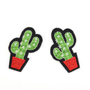 3pcs Cactus Embroidery Fabric Applique Iron/Sew on Patches For Clothing New 3C