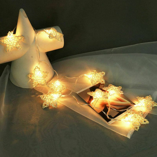 1.1M 10Led Star Rattan String Lights Led Fairy Lights Christmas Wedding Dec