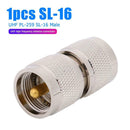 Walkie-Talkie Feeder Cable Connector L-16 Male to SL-16 UHF PL259 Male Adapter