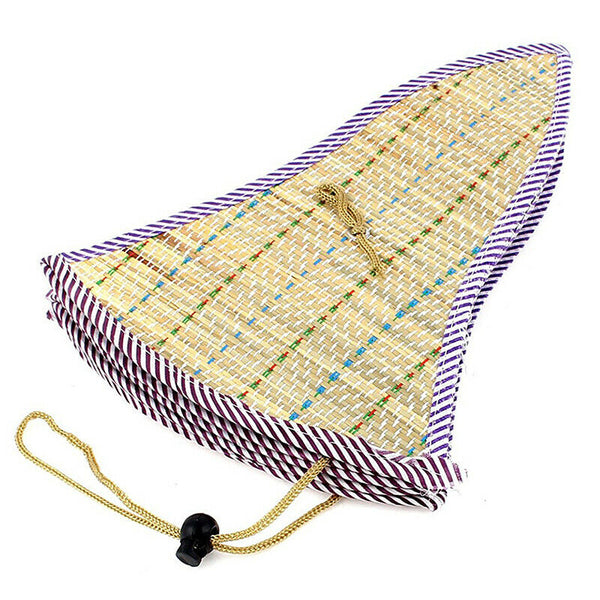 Outdoor Fishing Beach Wide Brim Summer Sun Foldable Straw Hat Purple O5G8