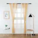 Window Sheer Curtains Rod Pocket Faux Linen Voile Curtains ~Color_1