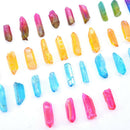 Large Lots Titanium Rainbow Aura Lemurian Quartz Crystal Point Healing Stone