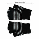 Unisex 5V 1 Pair Winter Knitted USB Electric Heat Thermal Gloves Black & White