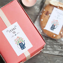 60x Thankyou Flowers Paper Baking Cake Seal Label Hand Made Gift Stickers FT