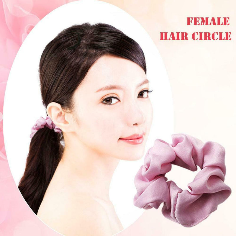 Women Hair Rings Satin Cloth Scrunchies Ponytail Holder Hairband (Style 3) A